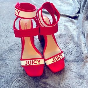 Juicy Couture red color block heels womens size 10